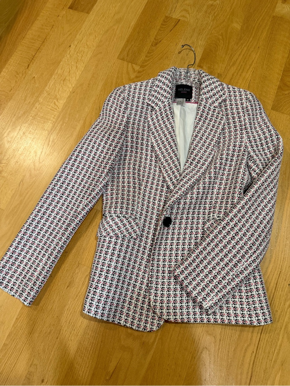 NEW Helene London Patterned Single-Button Blazer SIZE M